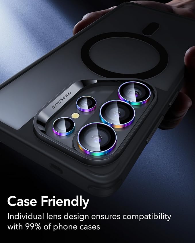 ESR for Samsung Galaxy S26 Ultra Camera Lens Protector, 1 Pack, Chromatic | Individual Camera Cover, 9H Tempered Glass, Original Camera Clarity, Scratch-Resistant, Case Friendly - Image 8