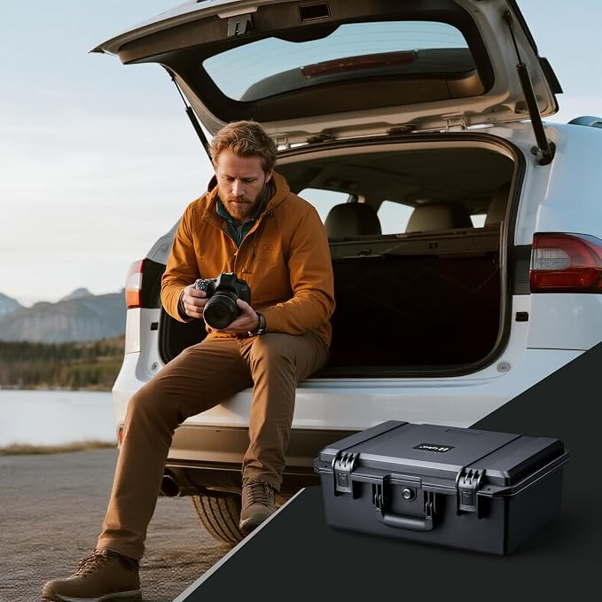 Lykus PVC2 Hard Case with Dividers for Cameras,Lenses,DJI Mavic/Air/Mini | For Photo Cameras,Drones,Portable Cameras and Their Mixes,10 Removable Dividers,Mesh Pockets,IP67 Waterproof,Shockproof - Image 8