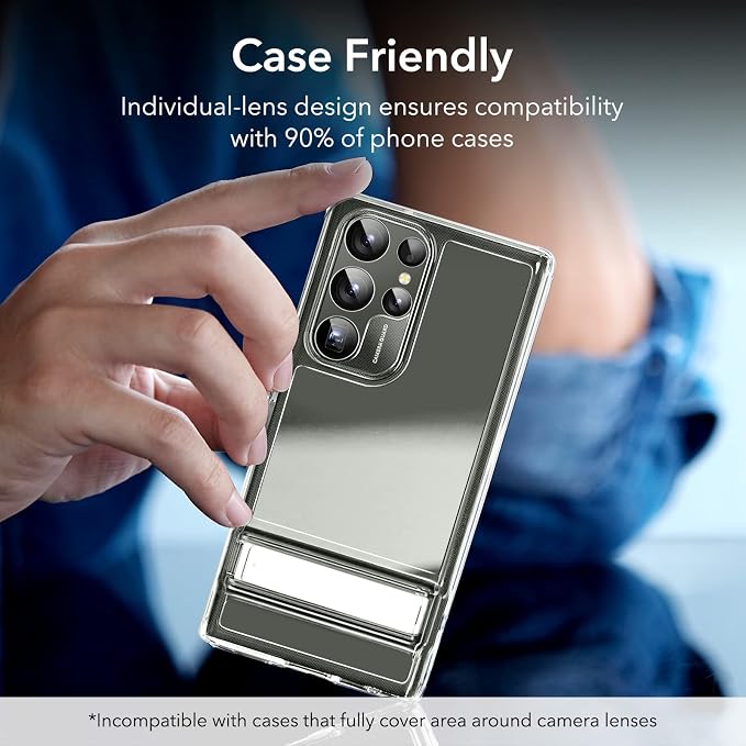 ESR for Samsung Galaxy S23 Ultra Camera Lens Protector, 1 Pack, Clear | Individual Camera Cover, 9H Tempered Glass, Original Camera Clarity, Scratch-Resistant, Case Friendly - Image 7