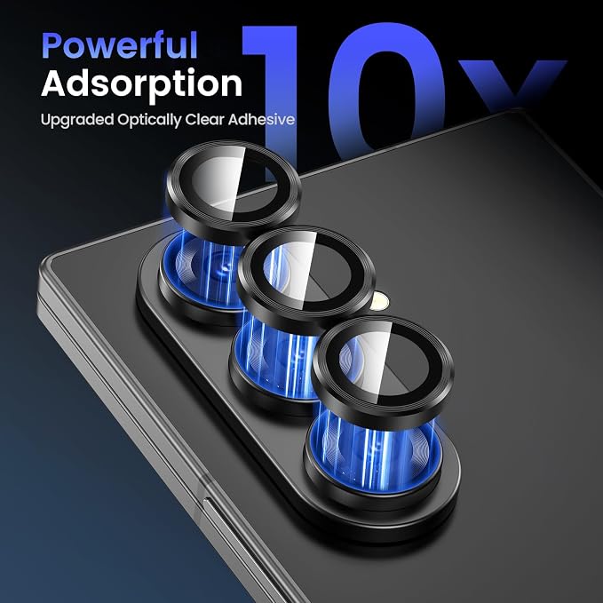 Tensea Camera Lens Protector for Samsung Galaxy Z Fold 8 Ultra/Z Fold 7 | 9H Tempered Glass Camera Cover Screen Protector Metal Individual Ring 【Case Friendly】【Installation Tray】【Military Protection】 - Image 4