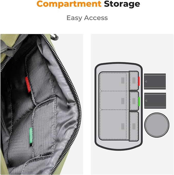 K&F CONCEPT 2 in 1 Camera Sling Bag, Everyday Shoulder Bag | Multifunction Photography Compact Crossbody DSLR Portable Bag, Compatible for Canon/Nikon/Sony, BS01 - Image 4