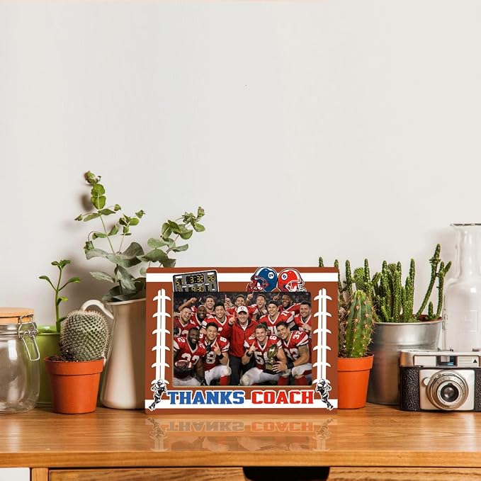 Thanks Coach Photo Frame, American Football Picture Frame, Sports Themed Decor Tabletop Display Frames for Players and Coaches, Gift to American Football Enthusiasts for 4x6 Inches Photos - Image 5