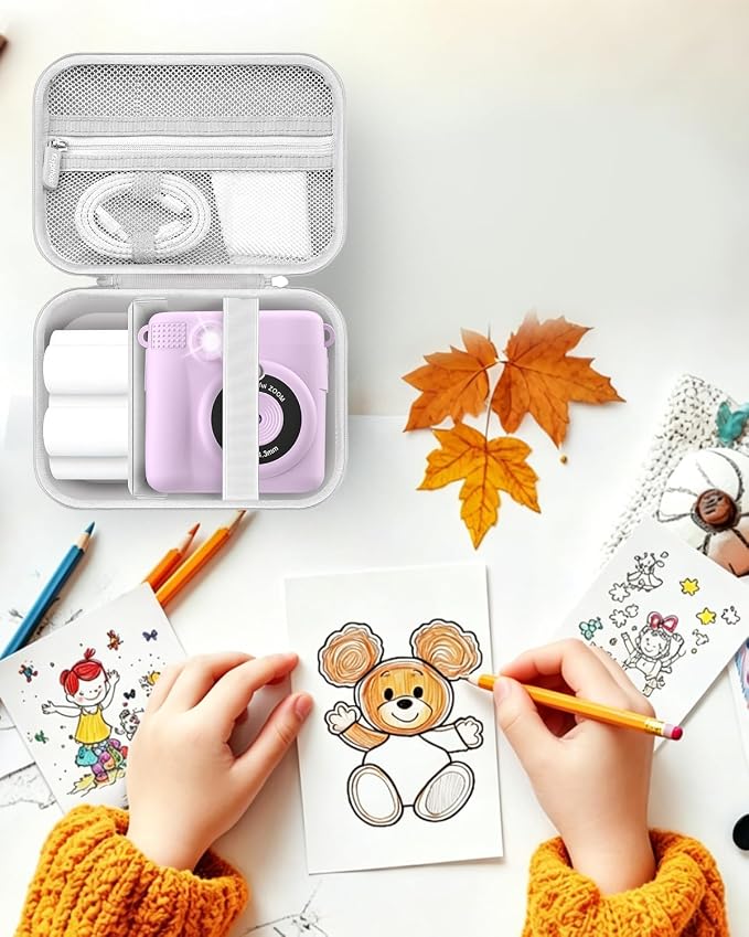 Krypthos Kids Instant Print Camera Case for Dylanto for ESOXOFFORE (Violet) | Compatible with ESOXOFFORE, Dylanto, DUDUDRAGON, Zostuic, Gofunly, Cimizi, Paper Storage, Perfect for Gifting, Easy to Carry - Image 8