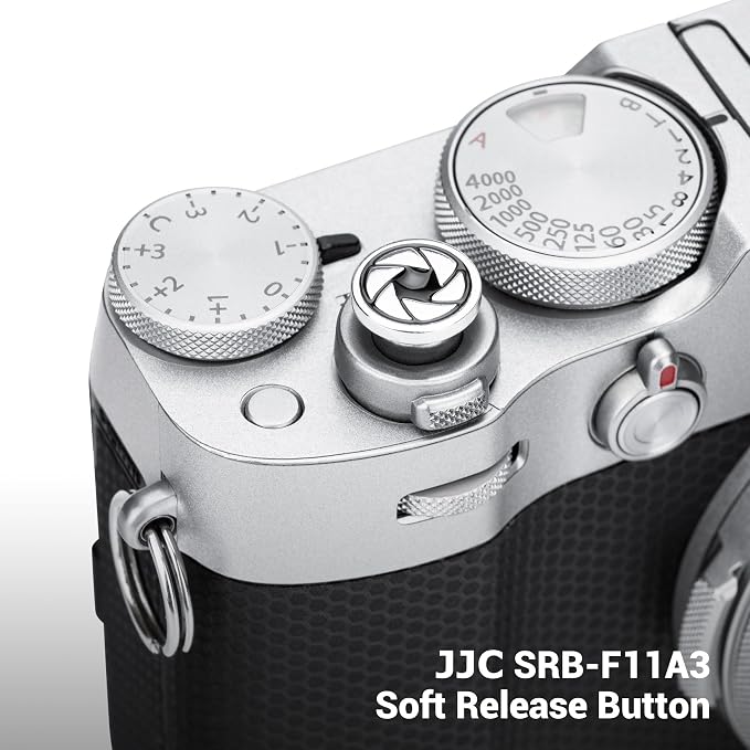 JJC Soft Shutter Release Button Fujifilm X100VI XT50 XM5, Silver Aperture | for Fuji Fujifilm X-M5 X-T5 X-T4 X-T50 X-T30 III II X00VI X100V X-E5 X-E4 X Half Leica Q3 M10 Sony RX10 IV III Nikon Zf Df - Image 2