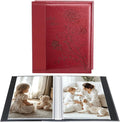 Artmag Photo Album 5x7 Clear Pages Pockets Leather Cover Slip Slide in Photo Album Book Holds 50 Vertical 5x7 Photos Picture Book for Wedding Family (Red) by Artmag