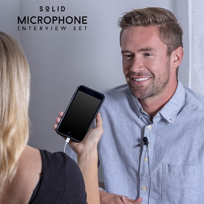 Solid Clip On Lavalier Lapel Microphone 2 Pack Set for iPhone and Android Vlogging, Interview, Selfie Videos - Image 7
