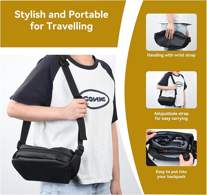 UTEBIT Carrying Case for DJI Osmo Pocket 3 Creator Combo Accessories | Portable Travel Storage Carry Bag, Large Capacity Protective Handbag All in One Gadget Storage Bag for Pocket 3 Accessories - Image 3
