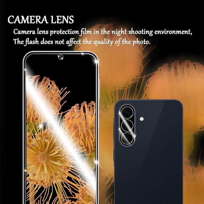 Galaxy A57 / A37 HD Clear Tempered Glass Screen Protector + Camera Lens Protectors, [2+2 Pack] [3D Glass] [Anti-Glare] [Bubble-Free] Screen Protector Glass For Samsung Galaxy A57 / A37 - Image 5