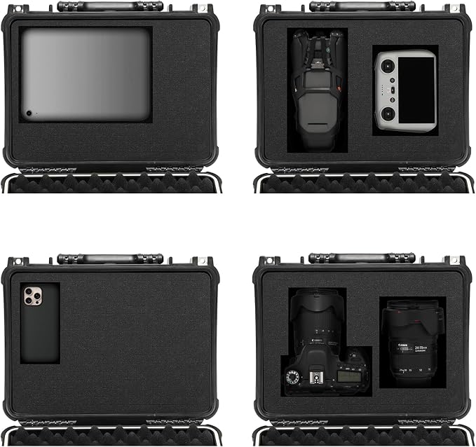 Mayouko 16" Waterproof Plastic Toolbox with Foam Insert, 16" x 13.2" x 7", IP67 Lockable Storage Box, Customizable Foam, Shockproof Hard Case Weatherproof Container, Protective Hard Camera Case - Image 7