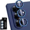 for Samsung Galaxy Z Fold 7 Camera Lens Protector, Individual Metal Ring Tempered Glass Lens Cover, [Strong Adsorption] Scratch Resistant Ultra-Thin HD Clear Lens Cover, 1 Set-Deep Blue by Btscase
