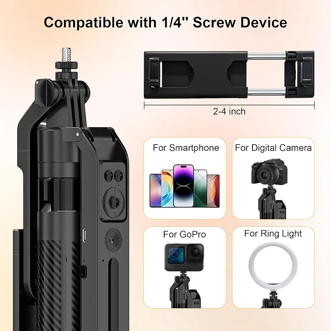 Auto Face Tracking Tripod for iPhone with Light and Remote Phone Stand | 360 Rotation Tripod that Follows Your Movement, No App, 72" Selfie Stick for Content Creator Vlog TikTok Live Stream - Image 8