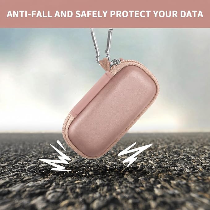 USB Flash Drive Case, SD Card/Thumb Drive/Memory Cards Holder, Bag Only | SDXC/SDHC Storage, Electronic Accessories Organizer for SanDisk / for Samsung, for Students/IT/Office/School/Travel, RoseGold - Image 6
