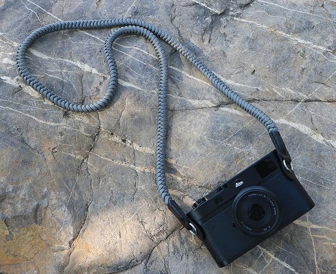 Paracord Camera Strap Long Camera Neck Shoulder Strap for SLR DSLR Digital Mirrorless Cameras 47inch/120cm Grey - Image 2