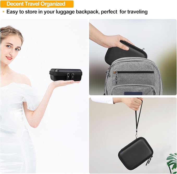Elonbo Carrying Case for KODAK Mini 2 Retro 2x3 Portable Photo Printer | Bluetooth Smartphone Instant Color Printer Hard Travel Protective Bag, Mesh Pocket fits Cartridge Photo Paper Sheets, Black - Image 8