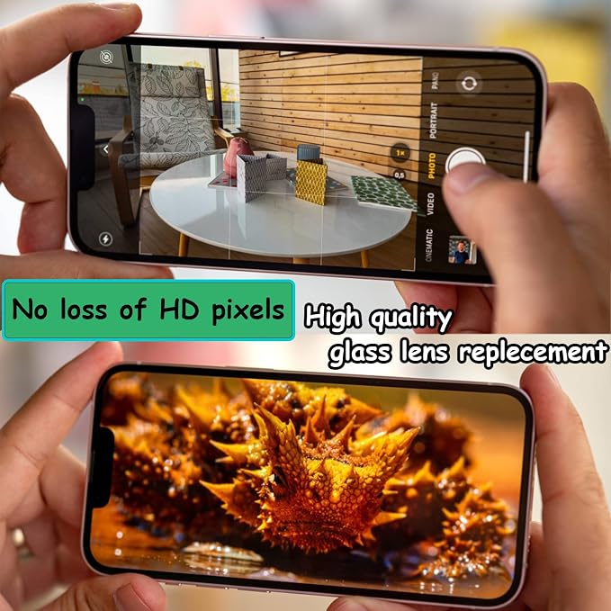 2pcs/Set Rear Back Camera Glass Lens Replacement for iPhone 13 for iPhone 13 Mini Camera Glass Lens Max Sapphire with Adhesive Preinstalled + Replacement Repair Tool kit Set - Image 5
