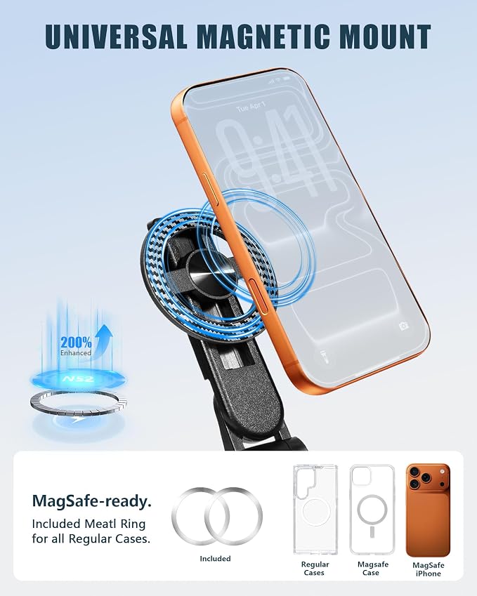 Tripod for iPhone, 3-in-1 Magnetic Pocket Selfie Stick Tripod with Remote, 360° Rotation Portable Cell Phone Tripod Stand, Extendable Mini Tripod for iPhone Magsafe (Magnetic Mount) - Image 3