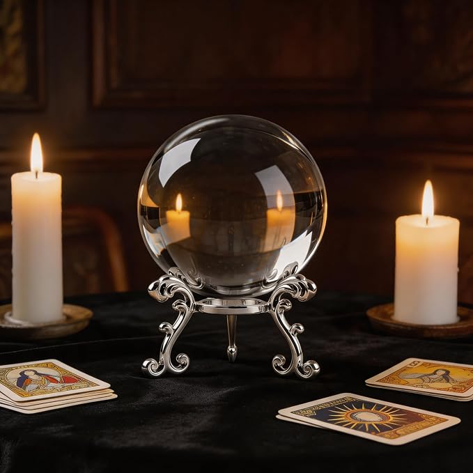 ZEERSHEE 3.9in Crystal Ball with Stand, Photography Prop for Decor | Premium K9 crystal Polished for exceptional clarity Includes display stand and gift box Ready to display - Image 7
