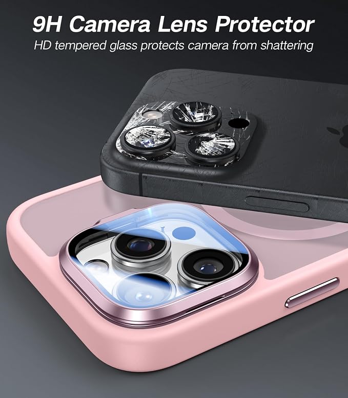 VOFATA [Upgraded] for iPhone 16 Pro Max Case with Camera Cover Stand [Fit for MagSafe][9H Camera Lens Protector] Mil-Grade Protection Translucent Magnetic iPhone 16 Pro Max Phone Case, Pink - Image 2