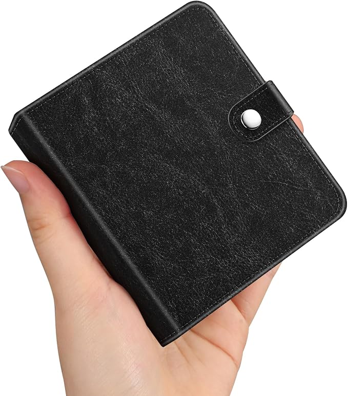 Fintie Small Photo Album Book for 3.5x4.25" Polaroid Films - 52 Pockets | For Polaoird I-Type/600/Sx-70 Films, Fujifilm Instax Wide Pictures Albums Book, Boys & Girls Memory Keepsakes, Vintage Black by Fintie