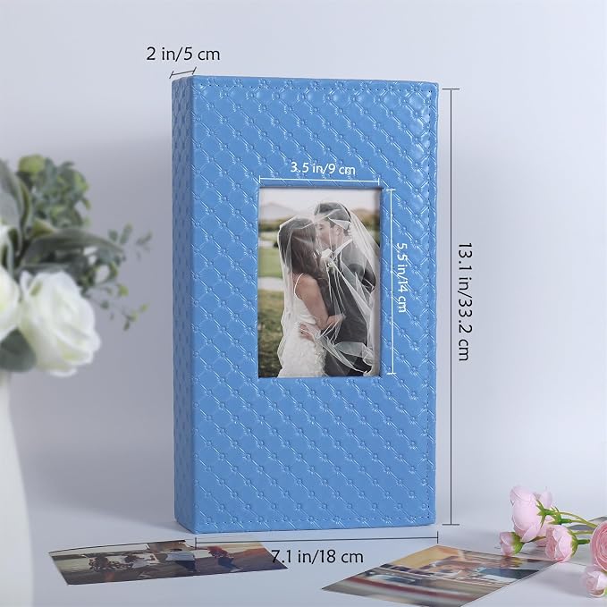 RECUTMS Photo Album 4x6 Pictures, 300 Pockets Large Capacity Picture Album | Acid-Free Black Pages, Leather Cover, Horizontal Pockets, Custom Photo Cover, Perfect for Wedding, Family&Trave - Image 5