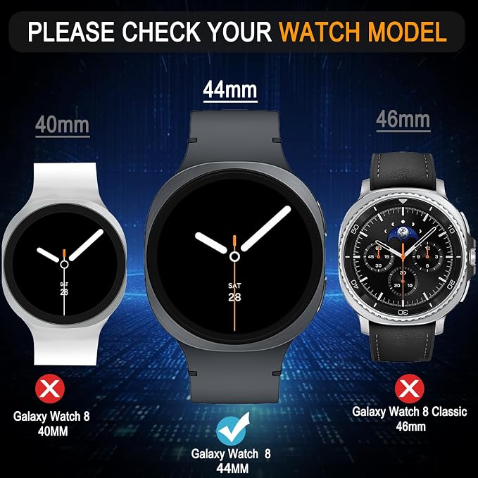 SiHPuoy Tempered Glass Screen Protector for Samsung Galaxy Watch 9/8 (44mm) | 4 Pack, 9H Hardness, Military Grade Shatterproof, Anti Scratch, Bubble Free, HD Ultra-thin, Easy Install, Case Friendly - Image 2