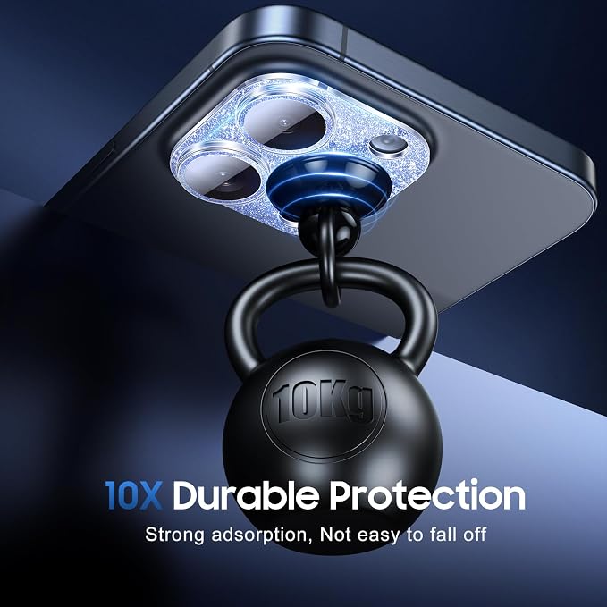 UniqueMe for iPhone 15 Pro/15 Pro Max Camera Lens Protector-Bling Blue | 3 Pack-Drop Protection, Case Friendly, Camera Cover Screen, Update New Version - Image 2