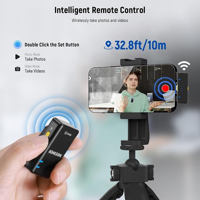 NEEWER KM15 Wireless Lavalier Microphone System Compatible with iPhone Android Phone PC Computer, Mini USB C Noise Cancelling Lapel Mic, 300m Range 48KHz/24Bit 9H Battery for Video Recording Streaming - Image 5