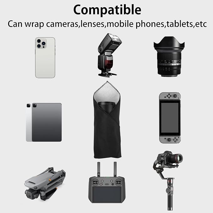 Camera Wrap, Protective Wrap Anti-Scratch Lens pouche, Magic Self-Adhesive Cloth, Universal Storage Cloth for DSLR, Smartphones, Laptops, electronics,Cosmetic,whatever you need to protect - Image 6