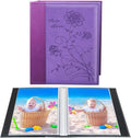 Artmag Photo Album 5x7 Clear Pages Pockets Leather Cover Slip Slide in Photo Album Book Holds 100 Vertical 5x7 Photos Picture Book for Wedding Family (Purple) by Artmag