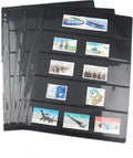 MUDOR Stamp Pages for Stamp Collection Album Binder Book, 10 Sheet 5 Rows | Stamp Sleeves 5 Pocket for Collectors ,Stamp Collecting Sheets Supplies,Professional Pack by MUDOR