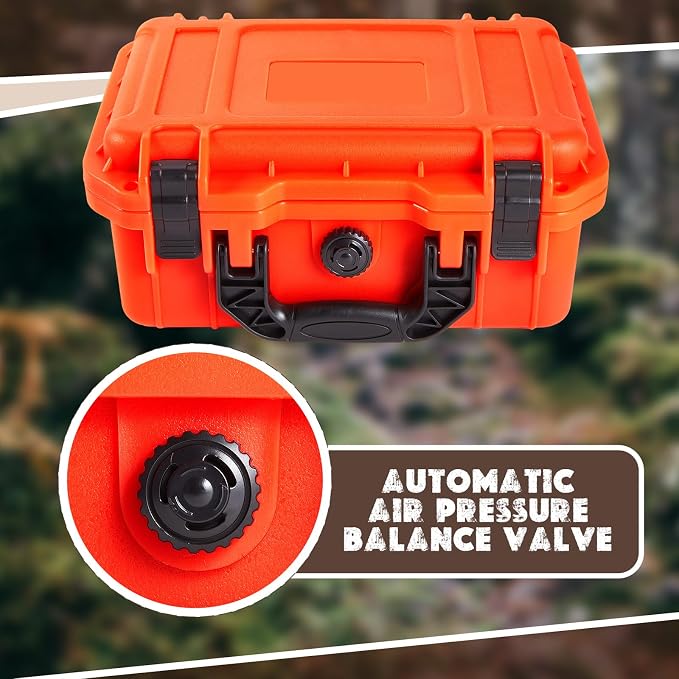 Relaxweex 1 Pcs Waterproof Hard Case with DIY Customizable Foam Insert Portable Protective Case with Knife for Camera Drones Equipments Tools Test Instruments(Reddish Orange,22.4 x 16.1 x 10.2 Inch) - Image 5