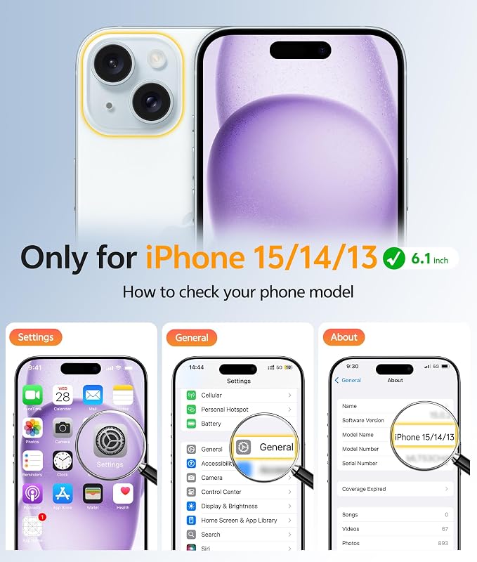FNTCASE for iPhone 15/14/13 Case, Fit for Magsafe, Glass Screen Protector | Translucent Matte, Magnetic Phone Cases, 14FT Military Grade Drop Protection, Slim Shockproof Protective Cover, Purple - Image 2