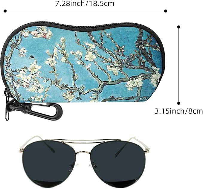 MoKo Sunglasses Soft Case Ultra Light Neoprene Zipper Eyeglass Case for Men Women - Image 7