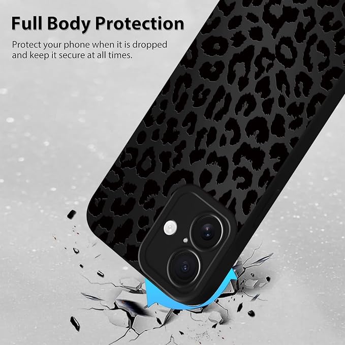 Cute Black Cheetah Print Phone Case for iPhone 17 6.3" | Aesthetic Leopard Pattern Design Cover Full Camera Lens Protective Shockproof Soft Slim TPU Funda for Men Women Girls - Image 3