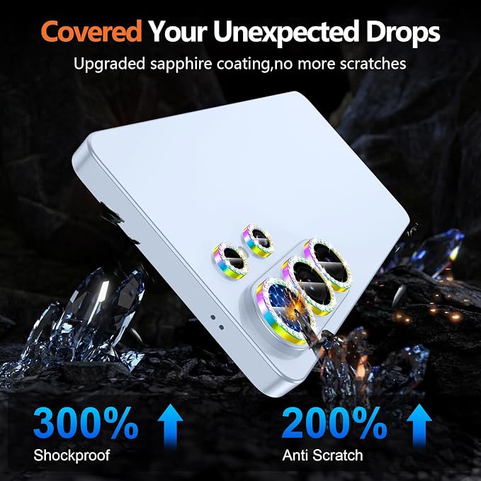 for Samsung Galaxy S26 Ultra Camera Lens Protector, Individual Metal Ring Tempered Glass Lens Cover, [Strong Adsorption] Scratch Resistant Ultra-Thin HD Clear Lens Cover,1 SetColorful Diamond - Image 5