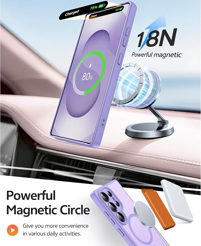FNTCASE for Samsung Galaxy S25 Ultra Case, Compatible with Magsafe | Screen Protector, Full Camera Protection, Translucent Matte, 14FT Military Grade Drop Proof, Protective Phone Cover - Image 3