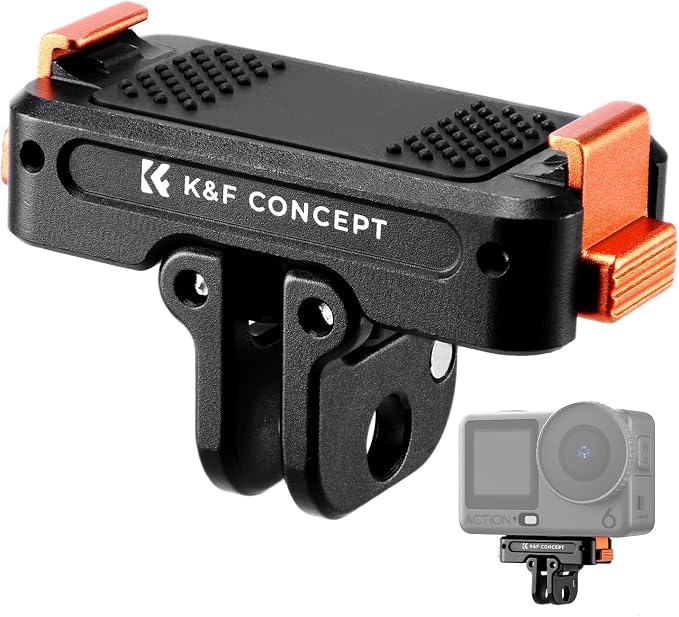 K&F Concept Magnetic Adapter Mount for DJI Osmo Action 6/Osmo Nano, Metal | Quick Release Expansion Stand with 1/4 Screw Hole/Foldable Connector/Quick-Release Buckle, Action Camera Accessories PP07 by KFCONCEPT