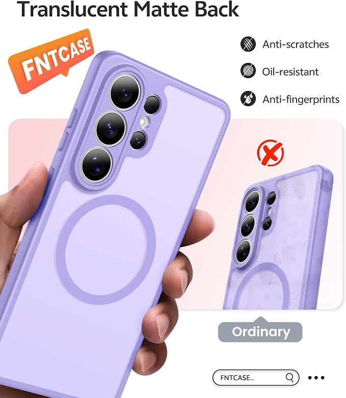 FNTCASE for Samsung Galaxy S26 Ultra Case, Compatible with Magsafe | Screen Protector, Full Camera Protection, Translucent Matte, 14FT Military Grade Drop Proof, Protective Phone Cover - Image 6
