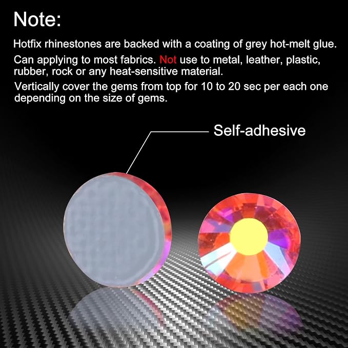 Jollin Hotfix Rhinestones Flatback Crystal Gems 2mm SS6, Red AB | 2880pcs Hot Fix Crystals Glass Rhinestones for Bedazzling, Crafting, Clothes, Shoes & Accessories DIY Decoration - Image 5