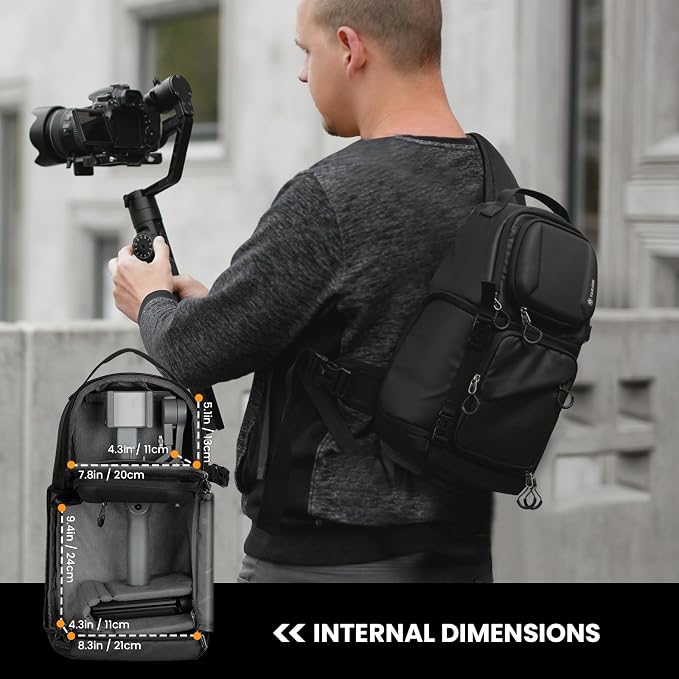 TARION Camera Sling Bag Compact Photography Shoulder Bag, Black TR-S | Hardshell, Side Access, Raincover, Tripod Holder, for Drone DSLR Mirrorless Cameras, for Travel Outdoor Videography - Image 8
