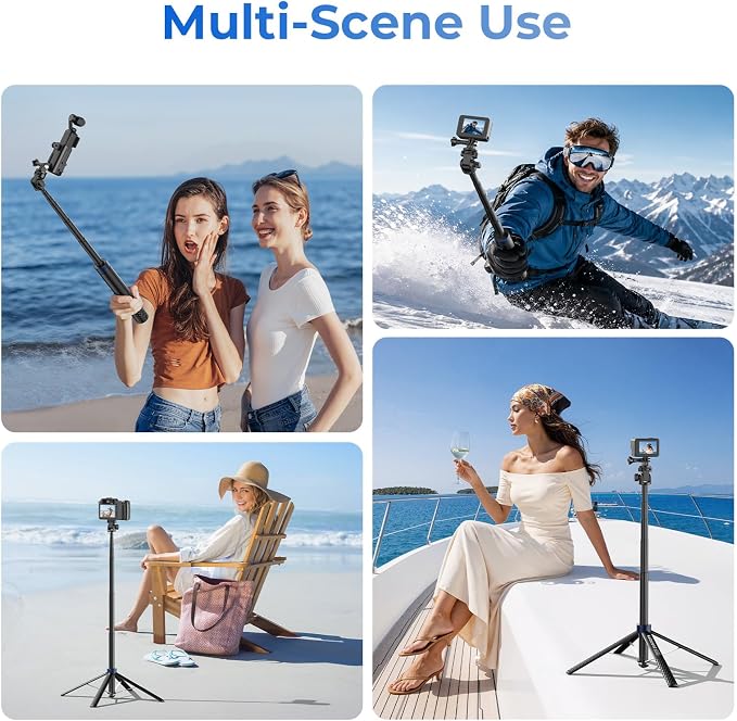 Kaitezenz 0.01s Auto Pop Open Camera Selfie Stick Tripod for DJI Osmo Pocket 4/3, 67" Aluminum Alloy Portable Expandable Stand Tripod Accessory for Gopro Video Recording OSMO Action Camera - Image 9