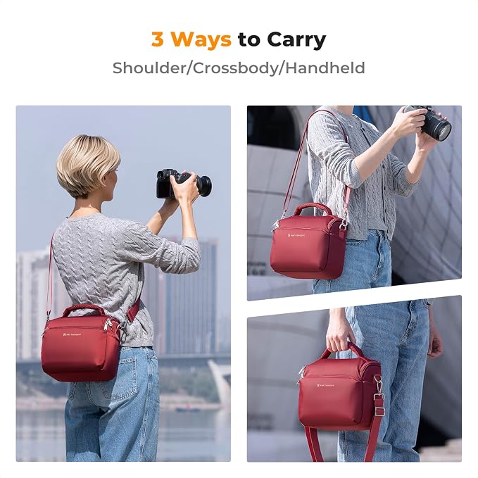 K&F CONCEPT Camera Sling Bag Small Crossbody Bag | For DSLR/SLR Camera, Cute & Compact, Shoulder Photography Bags, Compatible for Canon/Nikon/Sony, BS09 - Image 5