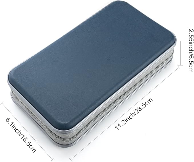 UENTIP CD Case,96 Capacity Hard Plastic DVD Case Holder for Car Home Travel | CD DVD Storage,Zipper Closure,Scratch-Resistant Sleeves,Stay Away Dust and Damp,Storage Music Video Gaming Discs Blu-ray - Image 4