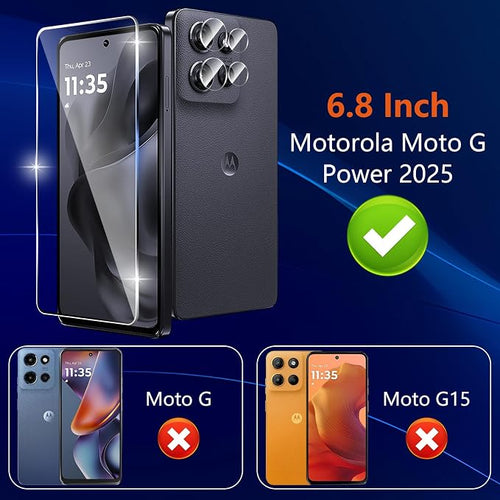 (3+2 Pack) Designed for Motorola Moto G Power 5G 2025 Tempered Glass Screen Protector + Camera Lens Protector,[3D Touch][Bubble-Free][Anti-Scratch] Screen Protector Glass For Motorola G Power 2025 - Image 2