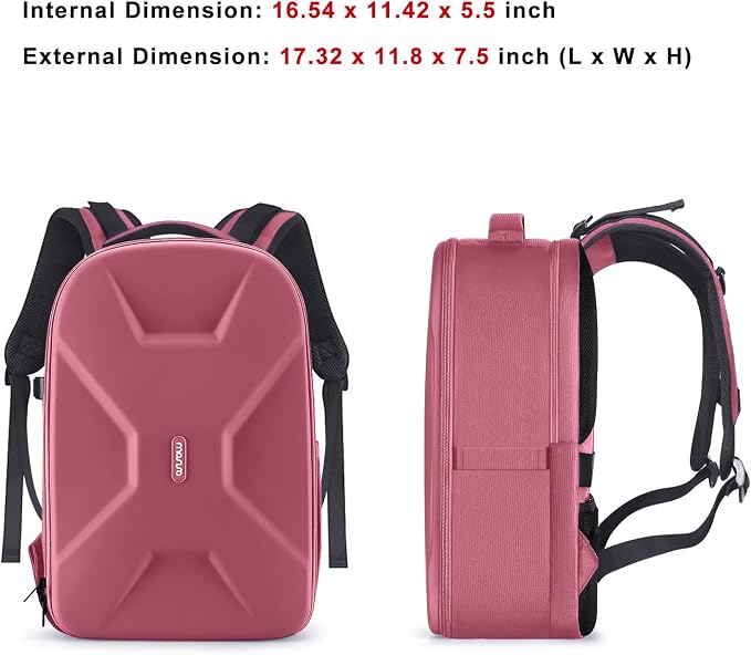 MOSISO Camera Backpack, DSLR/SLR/Mirrorless Photography Camera Bag | 15-16 inch Waterproof Hardshell Case with Tripod Holder&Laptop Compartment Compatible with Canon/Nikon/Sony, Dusty Rose - Image 8