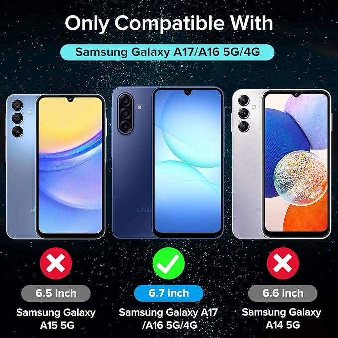 ivoler Screen Protector for Samsung Galaxy A17 5G/ A16 5G Tempered Glass | 2 Pack with [Easy Installation Frame], Anti-Scratch Case Friendly Clear HD Film for Samsung Galaxy A16 6.7 inch - Image 2