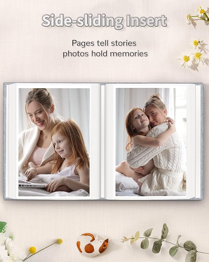Artfeel Photo Album 4x6 with 100 Pockets,Slip-in Picture Albums,Linen Cover Memory Book with Front Window,White Page Vertical Photo Book for Wedding,Family,Anniversare,Baby,Vacation - Image 5