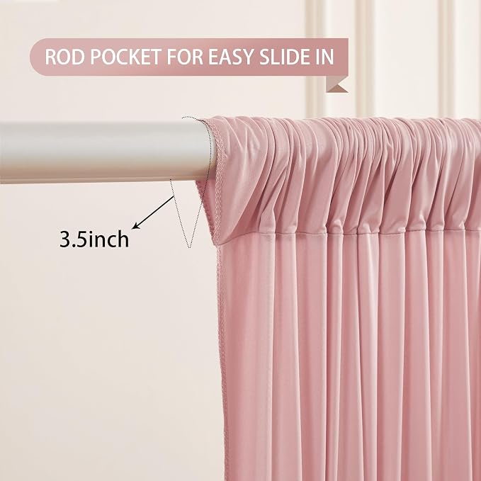 Rose Backdrop Curtains-Wrinkle-Free Polyester Photography Drapes Party Curtain Background for Baby Shower Wedding Decorations- 8 X10FT - Image 4