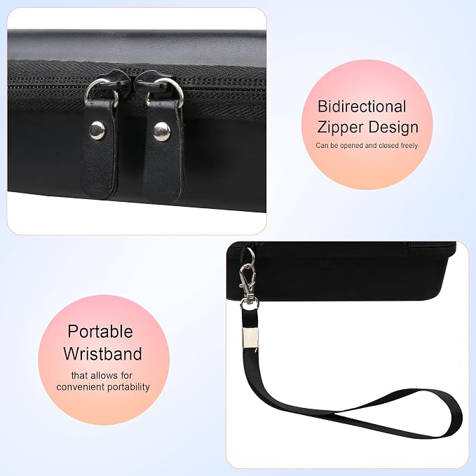Elonbo Carrying Case for KODAK Mini 2 Retro 2x3 Portable Photo Printer | Bluetooth Smartphone Instant Color Printer Hard Travel Protective Bag, Mesh Pocket fits Cartridge Photo Paper Sheets, Black - Image 4