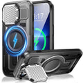 Camera Stand Case for iPhone 13 Pro, [Compatible with MagSafe] [Lens Cover] 2024 Version Military Grade Protective Soft Case for iPhone 13 Pro 6.1 inch Men Women, Black by WASTROYAL
